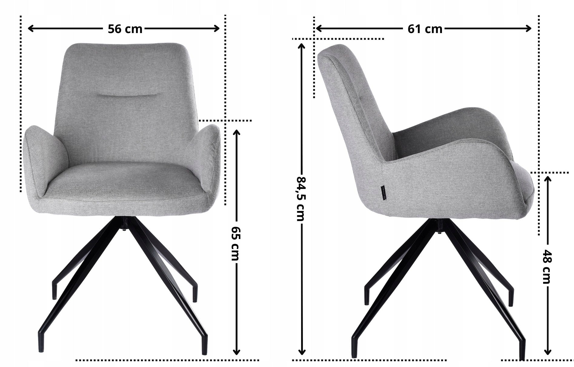 Swivel office chair, velour grey office chair for desk - KEMAL Brand exito design