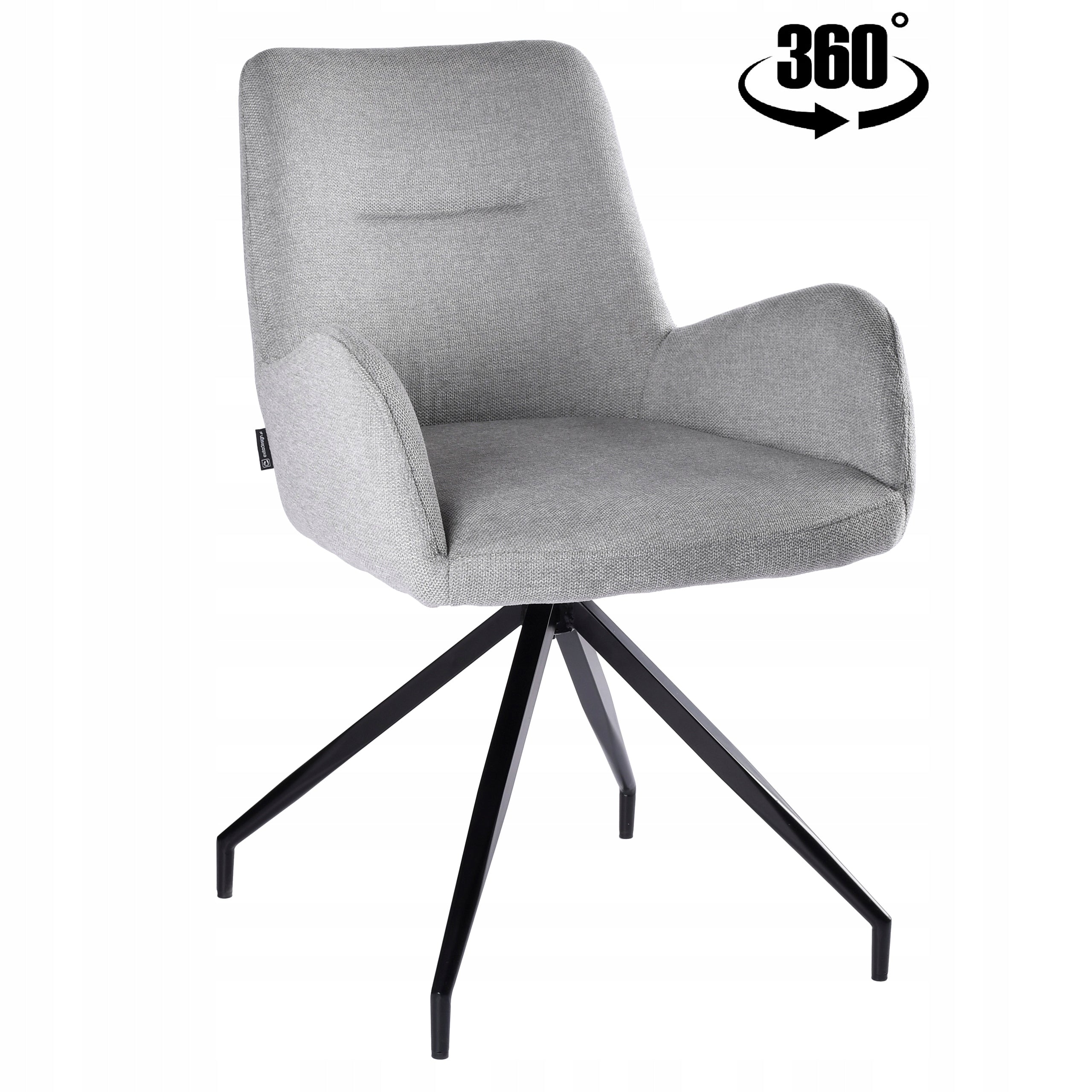 Swivel office chair, velour grey office chair for desk - KEMAL