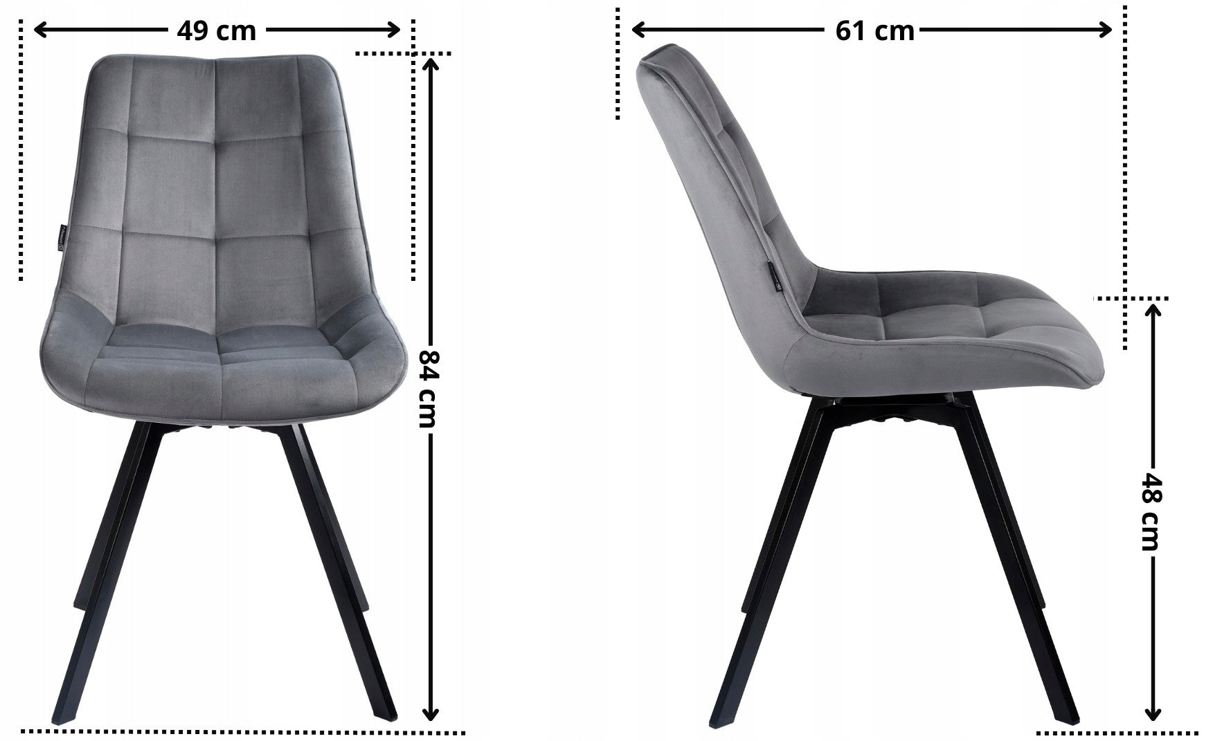 Swivel office chair, velour grey office chair for desk - LAPO Manufacturer code EX-21137-G12