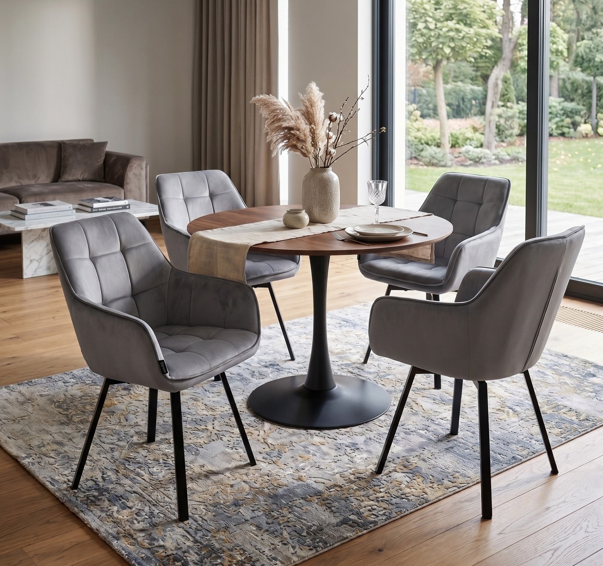 Swivel office chair, velour grey office chair for desk - TOGO Packaging status original