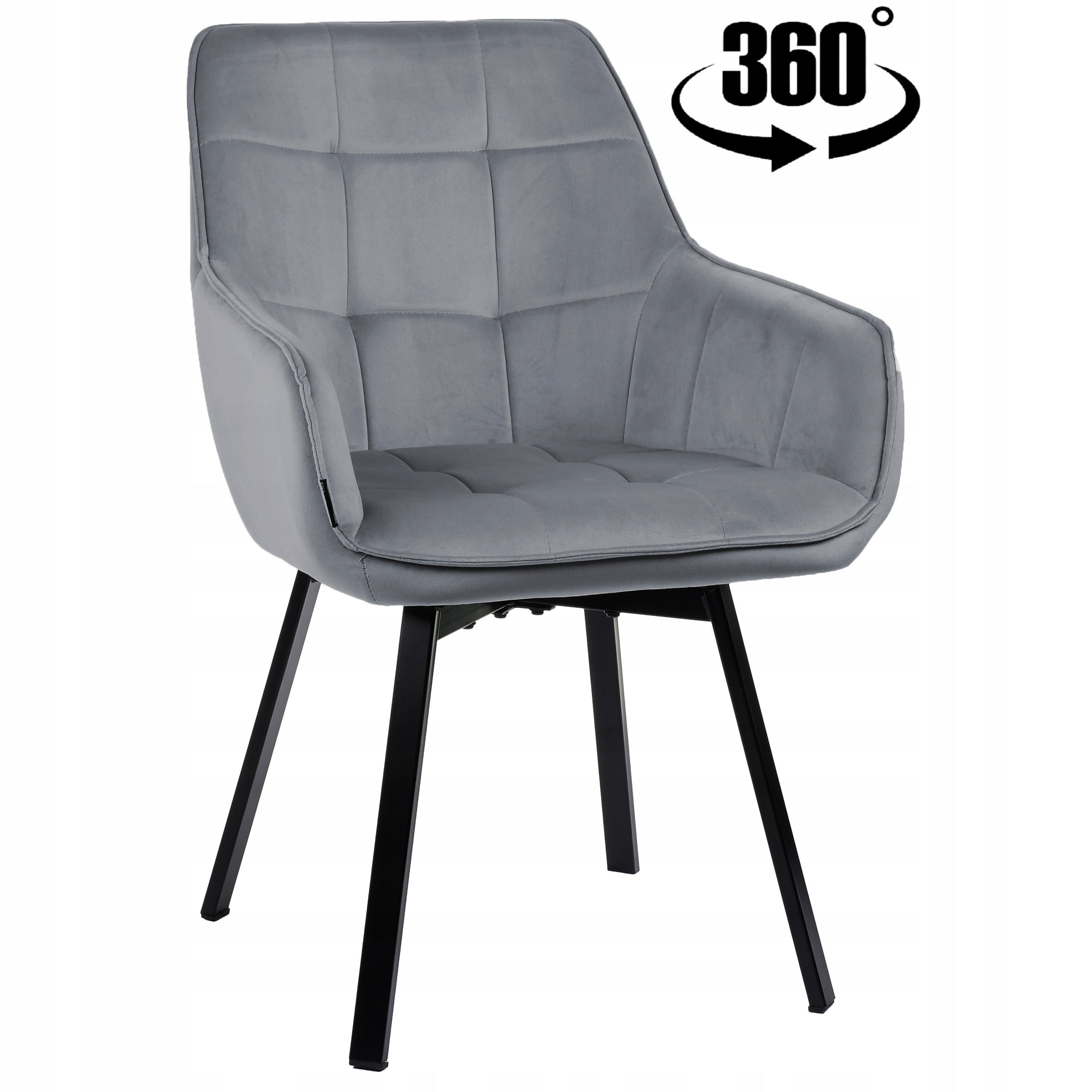 Swivel office chair, velour grey office chair for desk - TOGO