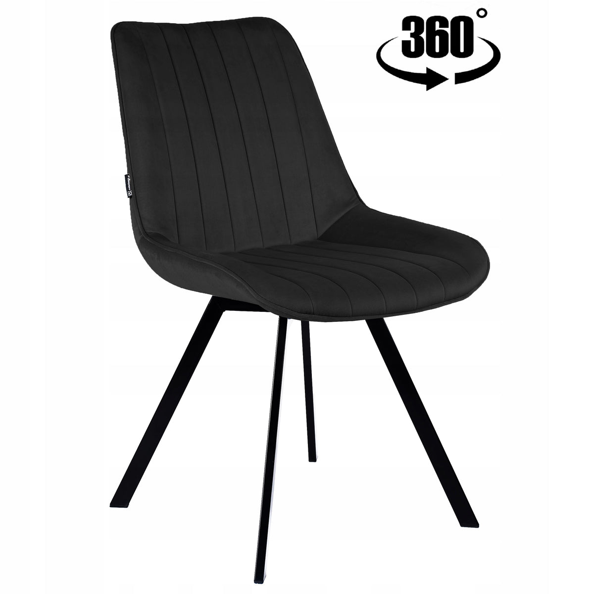 Swivel office chair, velour office chair black for desk - LAPO 2