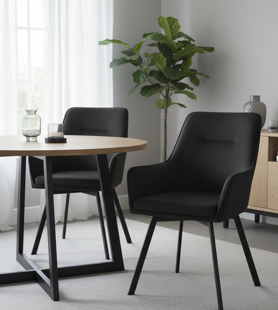 Swivel office chair, velour office chair black for desk - SWEN Packaging status original