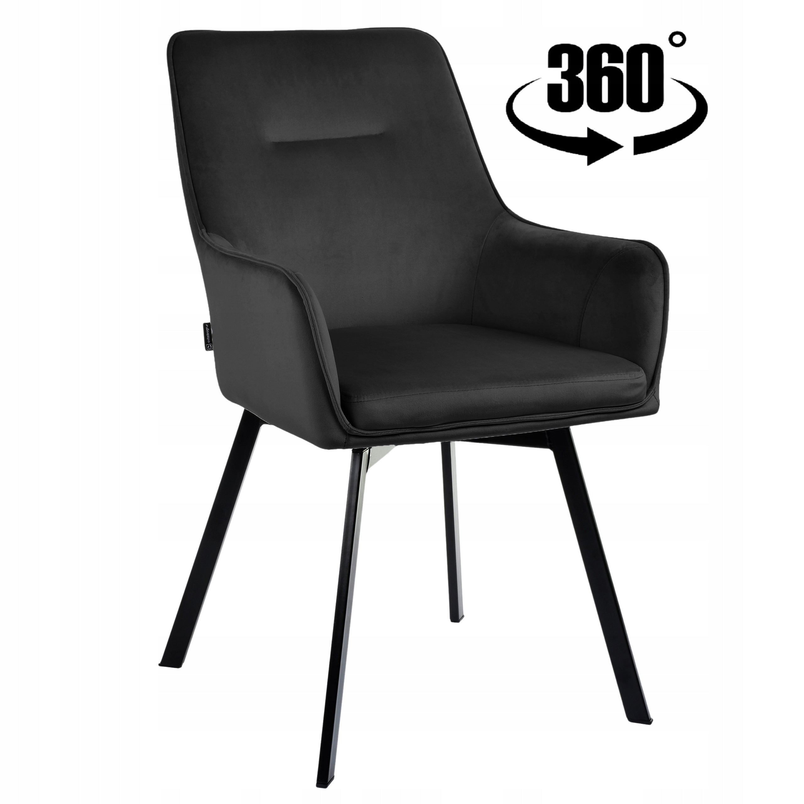 Swivel office chair, velour office chair black for desk - SWEN