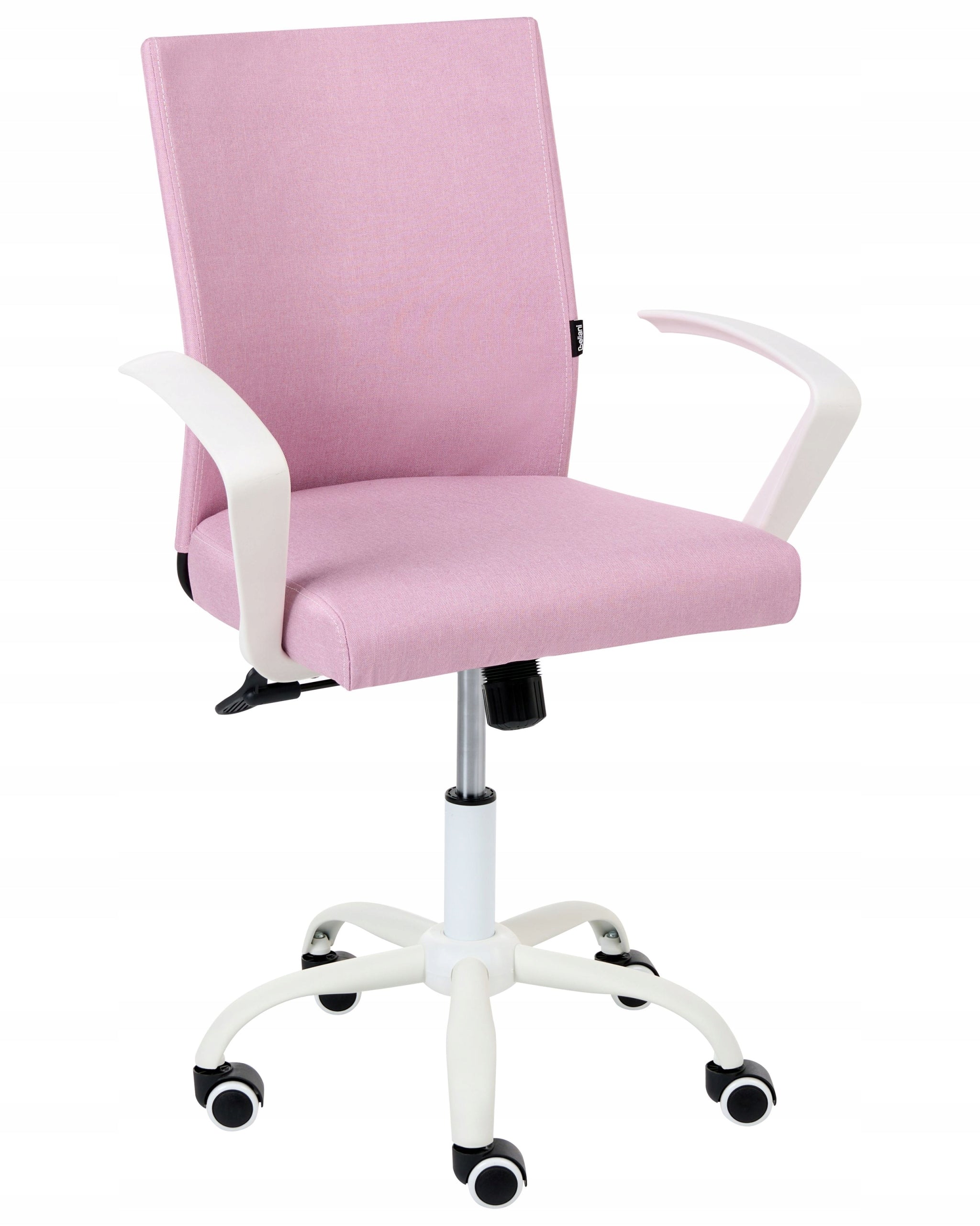 Swivel office chair with adjustable backrest and height pink