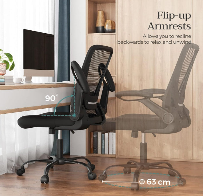 Swivel office chair with armrests mesh ergonomic cover Manufacturer code OBN37BK