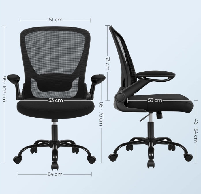 Swivel office chair with armrests mesh ergonomic cover Packaging status original