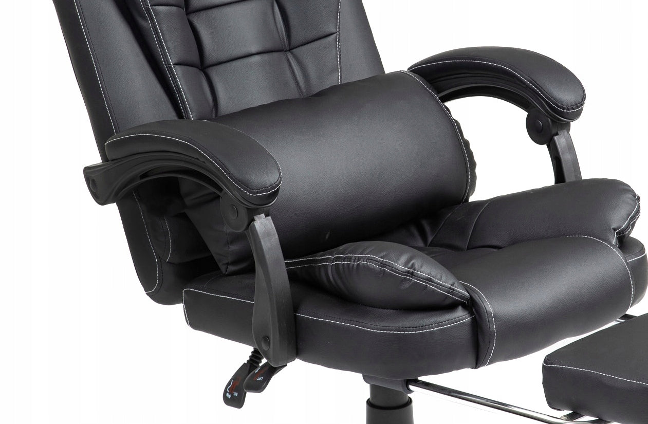 Swivel office chair with lumbar cushion footrest black GIOSEDIO Manufacturer code NBK004W