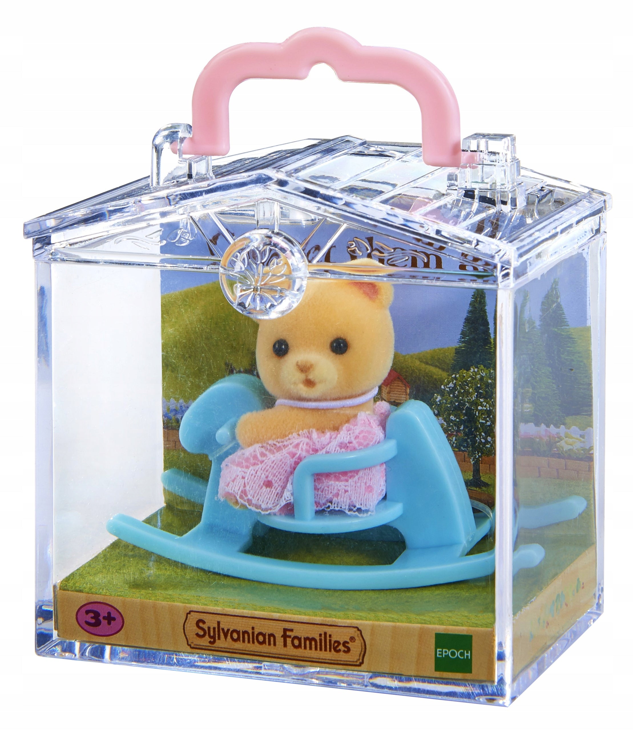 Figūrėlė Sylvanian Families Meškiukas ant supamo arkliuko, žydra