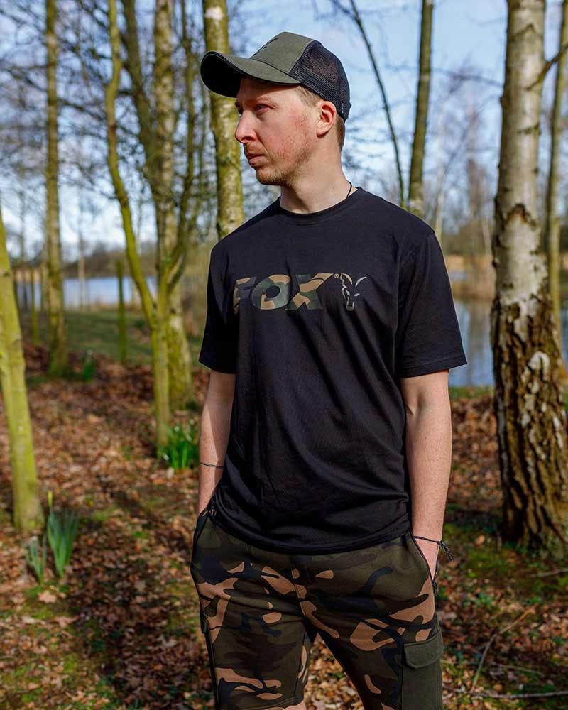 T-shirt Black/camo Logo T-shirt Size M Fox Brand Fox