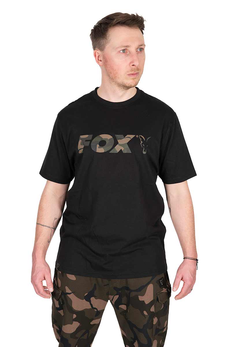 T-shirt Black/camo Logo T-shirt Size M Fox