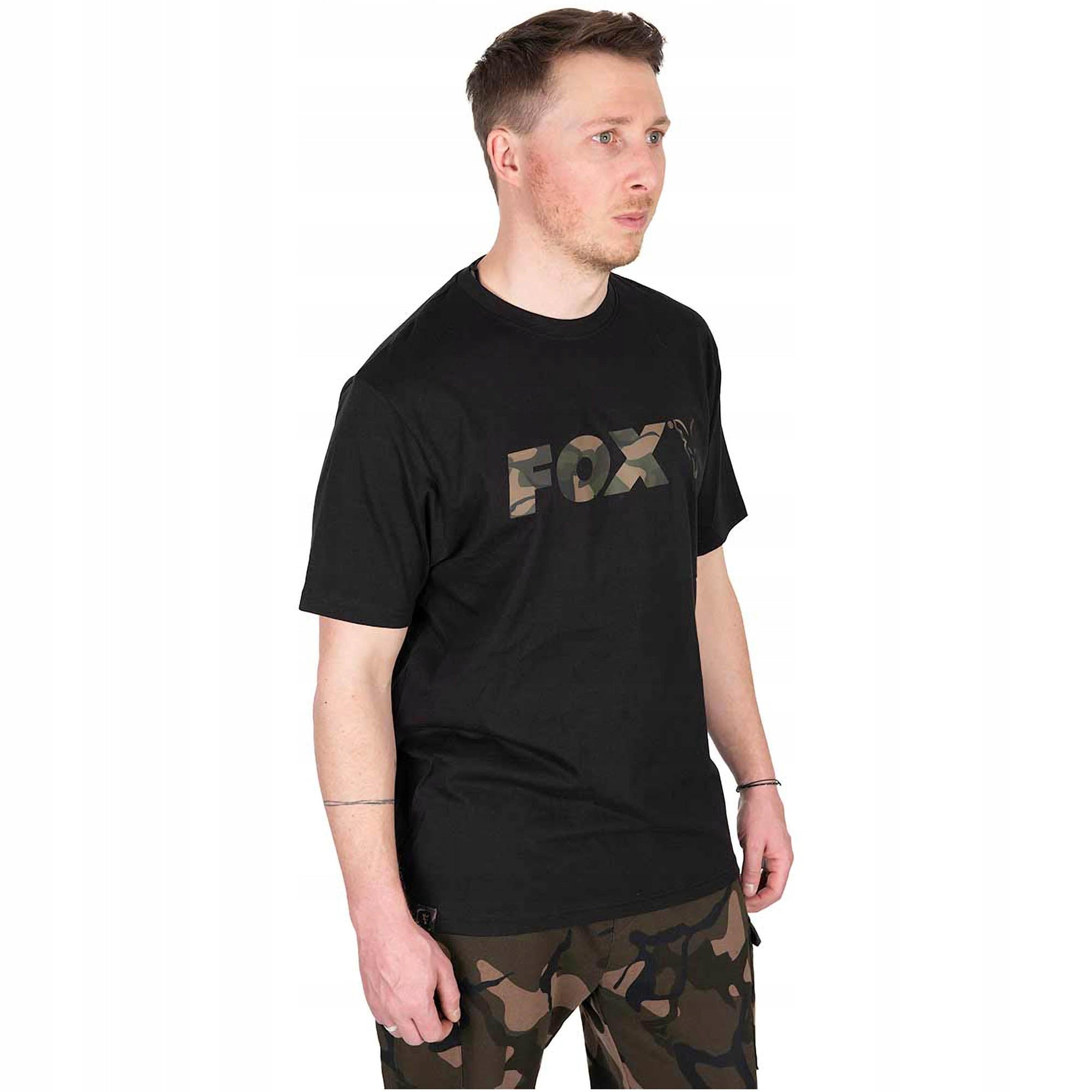 T-shirt Fox Black/Camo Logo T L Size L