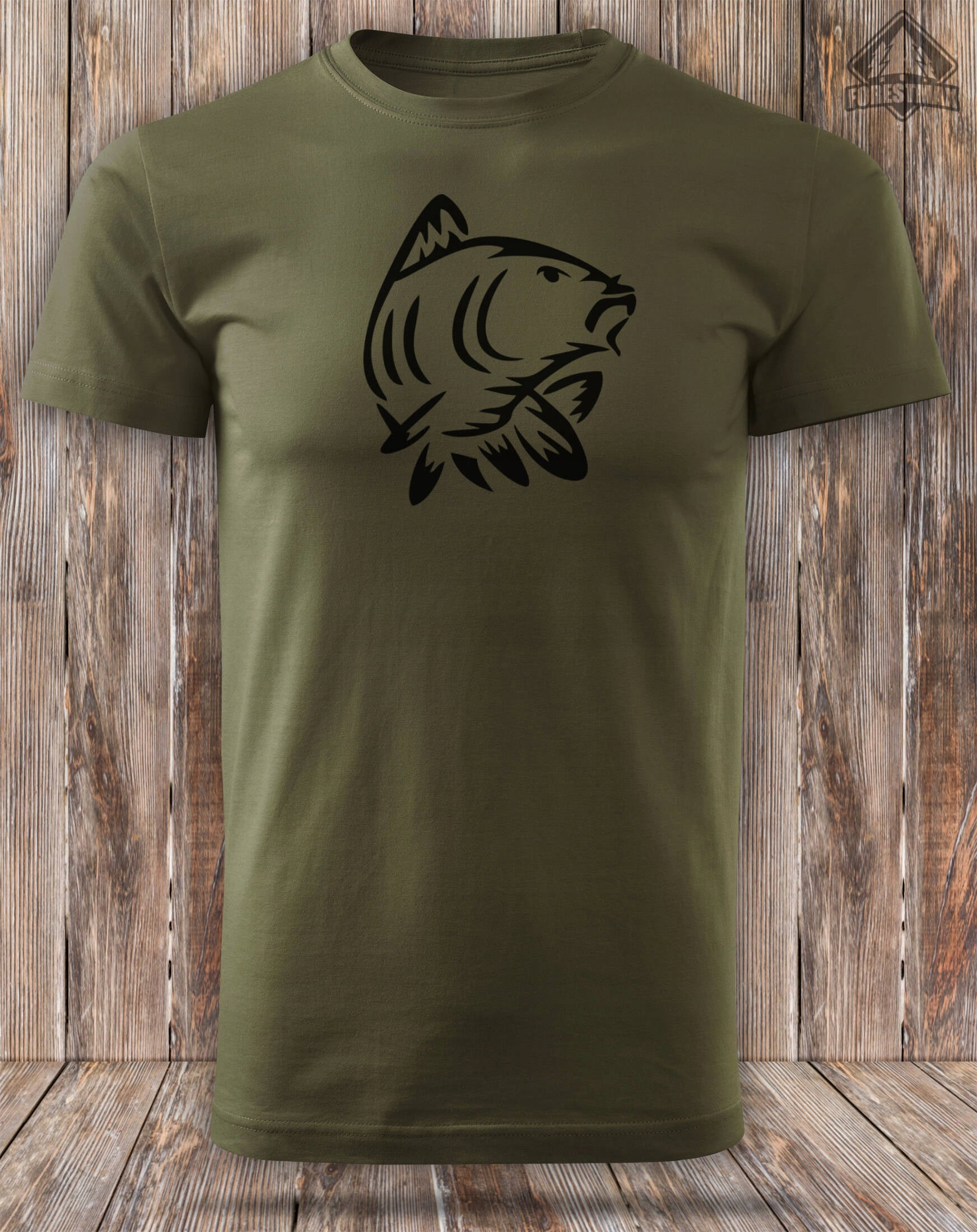 T-shirt camo for fish 100% cotton T-shirt for Fisherman print KARP size XL Brand ForestMax