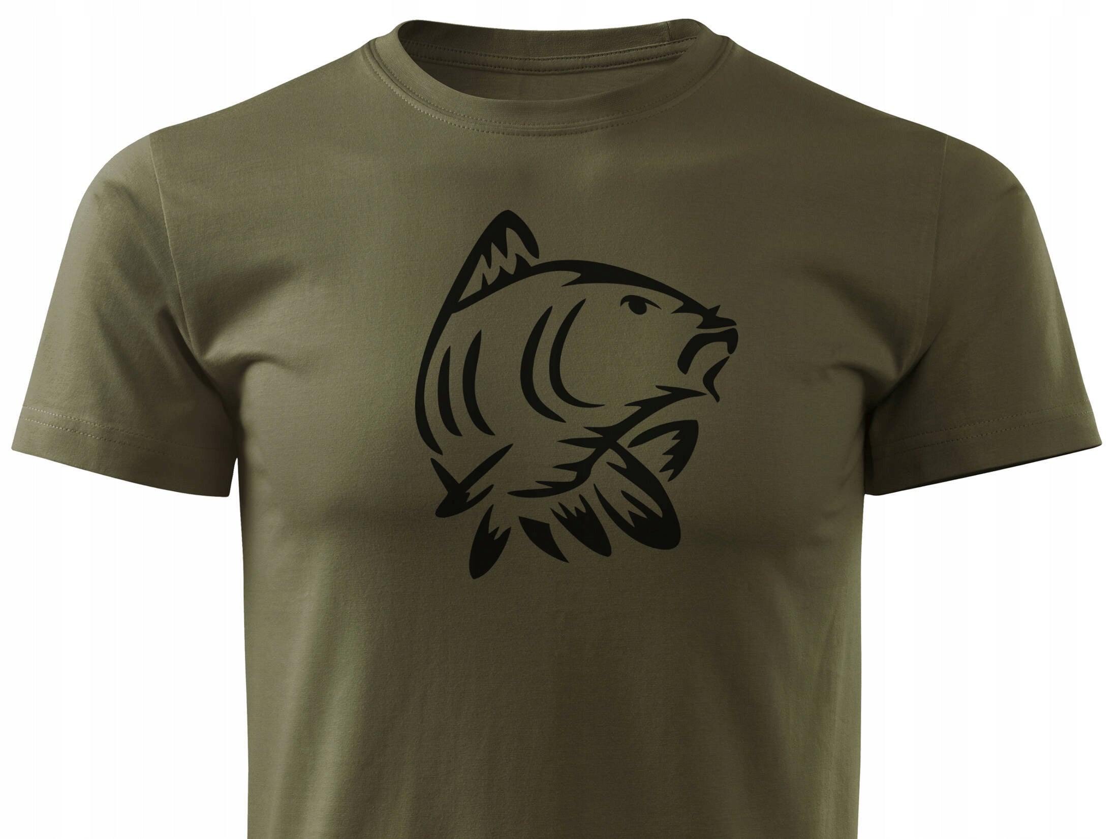 T-shirt camo for fish 100% cotton T-shirt for Fisherman print KARP size XL