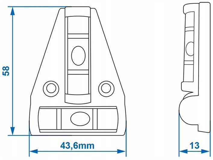 T-type cross level with magnet ProPlus for trailer motorhome 58x43,6mm Brand Proplus