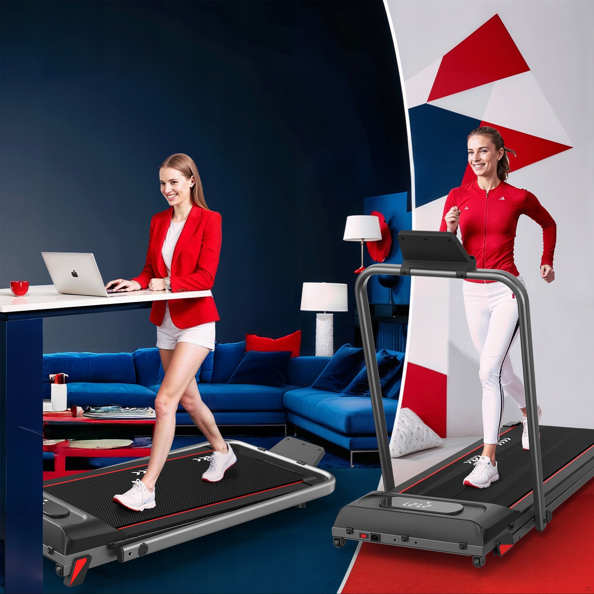 T99PRO 2-in-1 electric home treadmill, speed 10km/h, adjustable tilt angle Manufacturer code U18