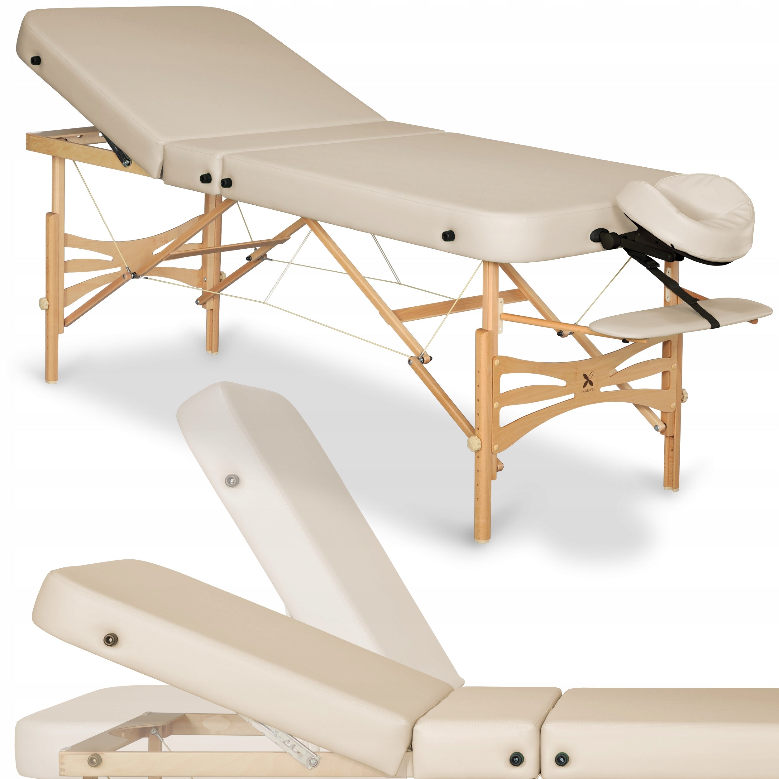 TABLE COSMETIC MASSAGE BED FOLDING WOODEN 3 SEGMENTS GALLO PLUS