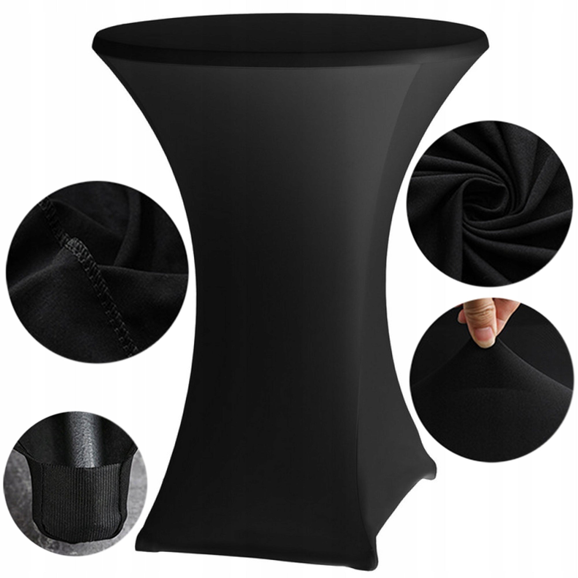 TABLE COVER TABLECLOTH ELASTIC BANQUET CATERING SPANDEX BLACK