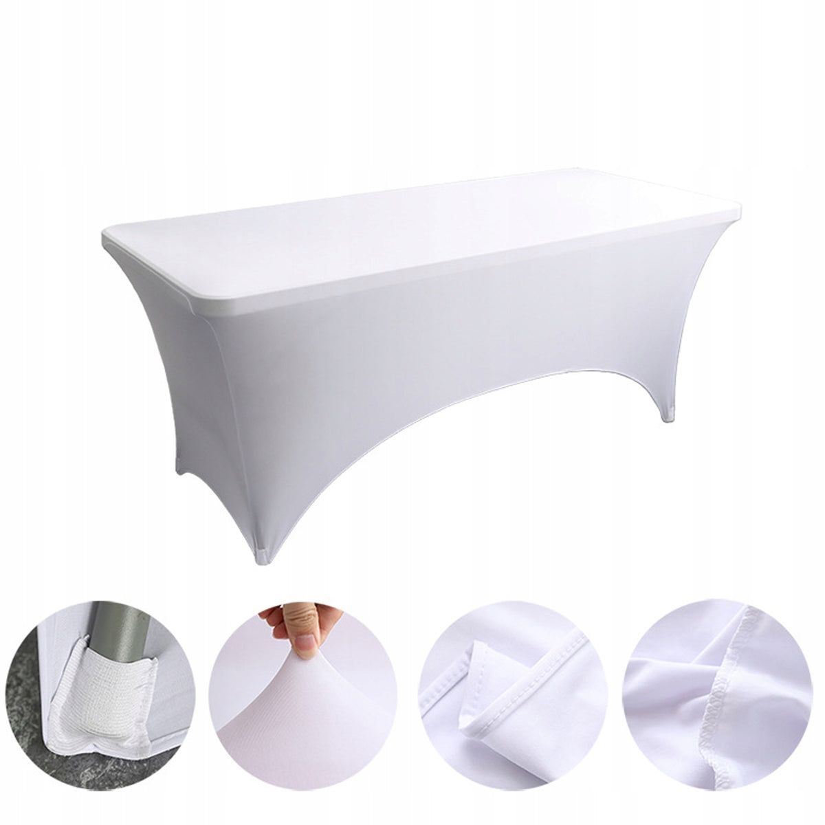 TABLE COVER TABLECLOTH ELASTIC BANQUET CATERING SPANDEX WHITE Manufacturer code OBRUS NA STÓŁ OGRODOWY BIAŁY