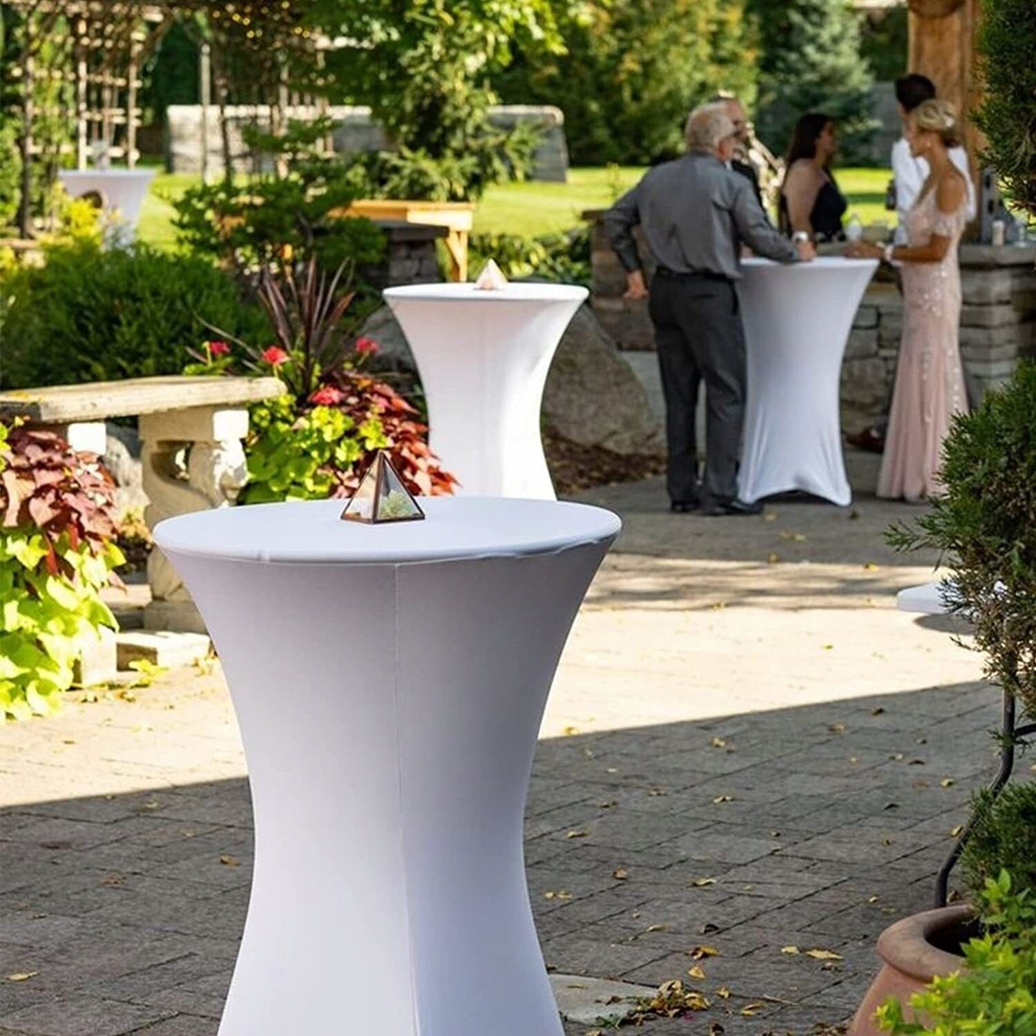 TABLE COVER TABLECLOTH ELASTIC BANQUET CATERING SPANDEX WHITE Packaging status original