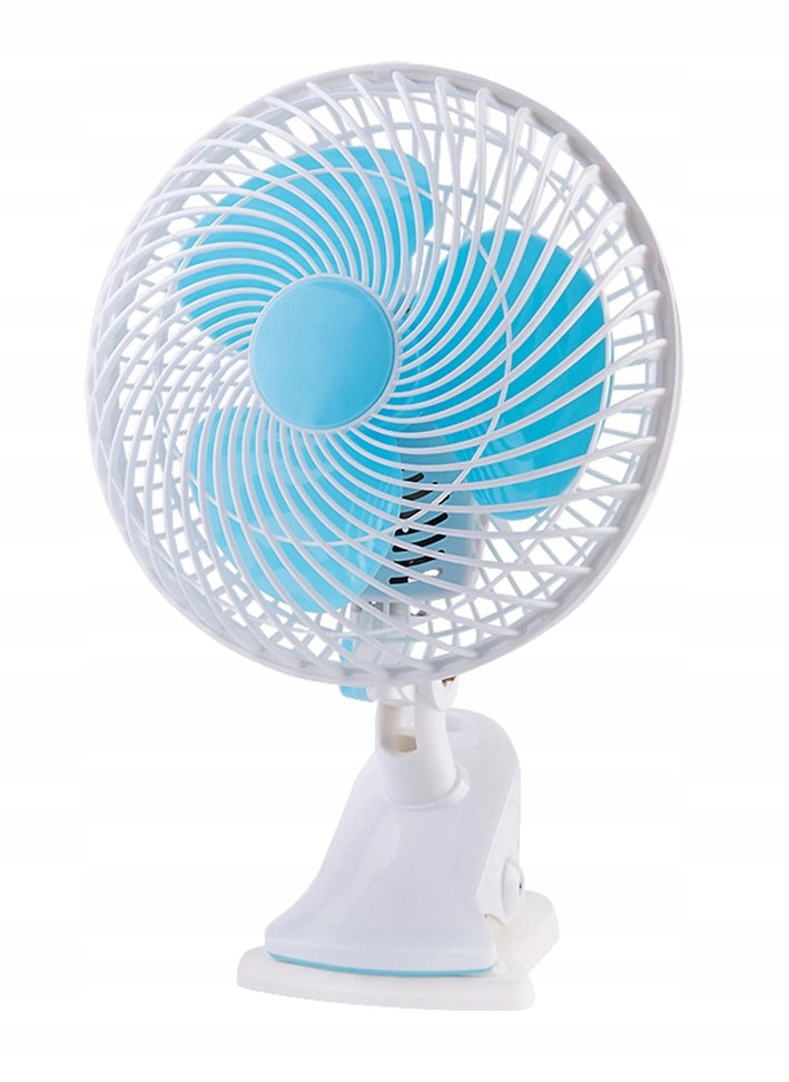 TABLE FAN FOR STANDING DESK OR FOR HANGING ON CLIP Manufacturer code JJ09030 NIEBIESKI