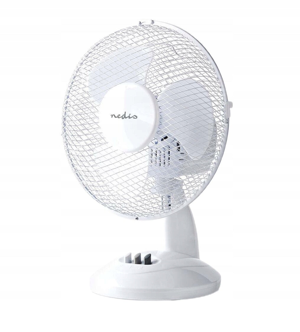 TABLE FAN OFFICE FAN ADJUSTABLE QUIET OSCILLATING WHITE Brand Nedis