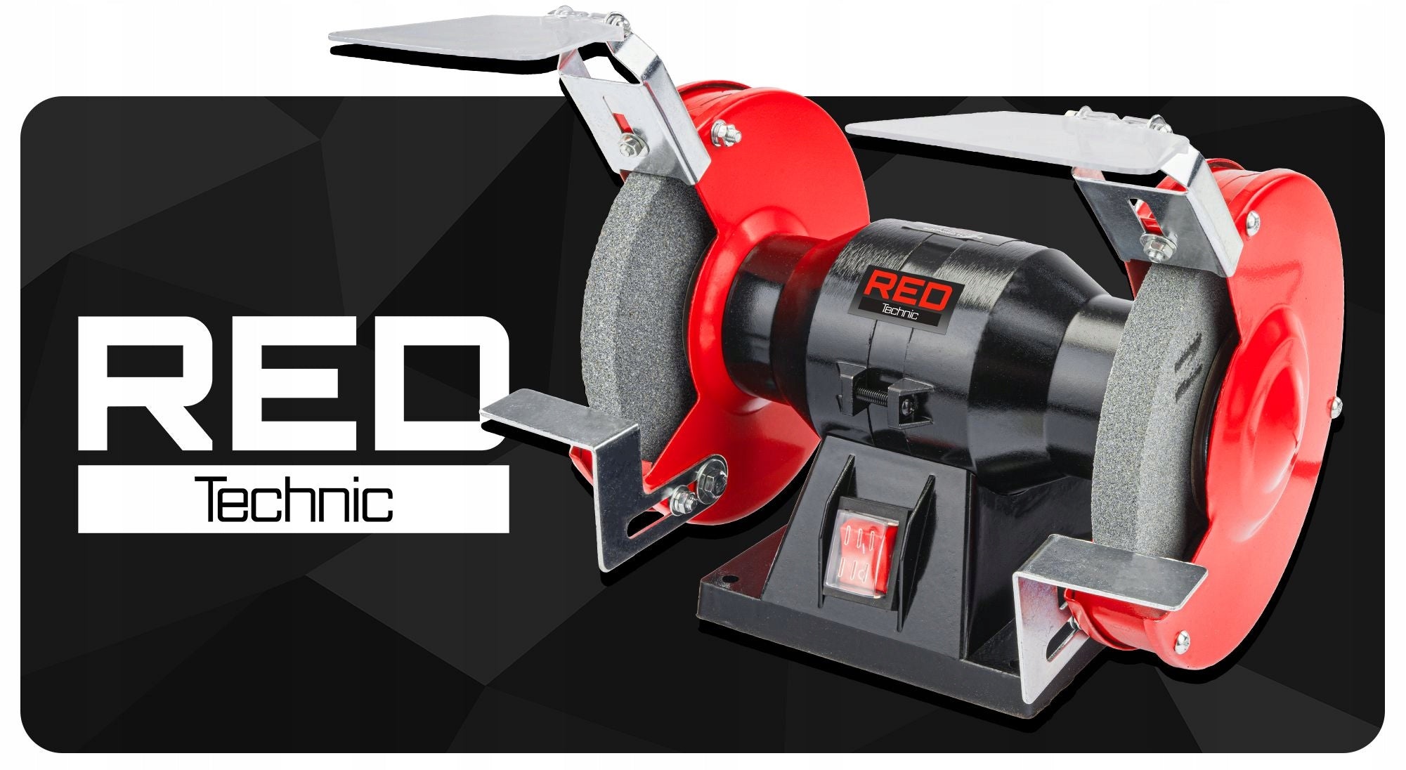 TABLE GRINDER 1500W STONE DOUBLE 2x STONE DISC 150mm STRONG Brand RED TECHNIC