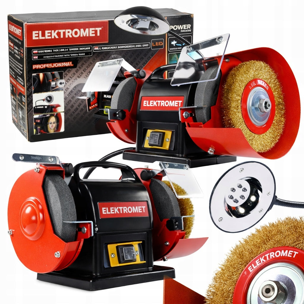 TABLE GRINDER 200W DOUBLE FOR SHARPENING 2 STONES DISCS LAMP BL. Manufacturer code 5906284256377