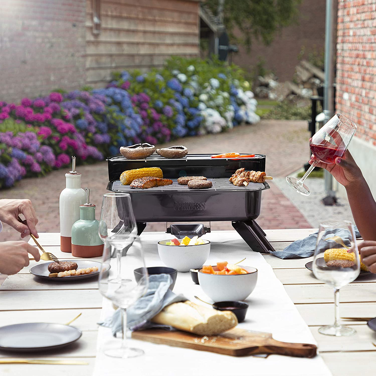 TABLE Hybrid Electric or Carbon GRILL 2in1 PRINCESS House Garden LUX Power rating 2000 W