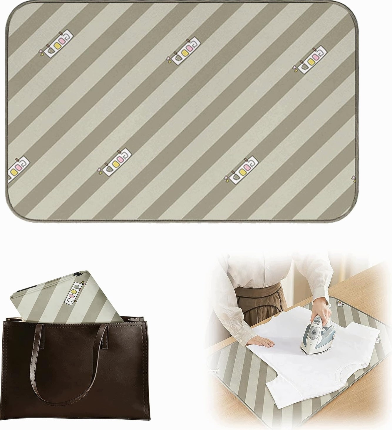 TABLE IRONING MAT 70X40CM PORTABLE NON-SLIP HEAT-RESISTANT