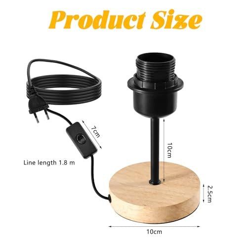 TABLE LAMP BASE E27 METAL WOOD BLACK FOR DESK metal Manufacturer code SWC5908151676110