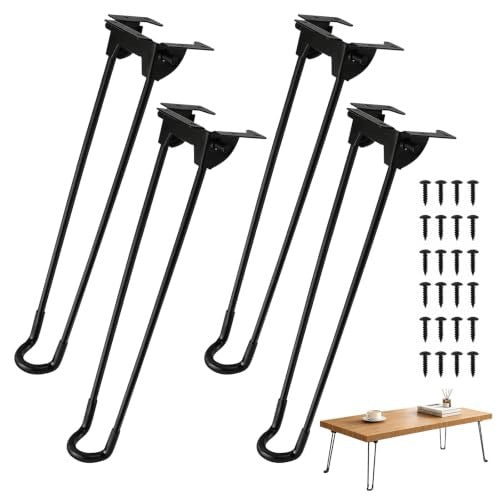 TABLE LEGS FOLDING BLACK МЕТАЛ 32 CM COFFEE DESK SET OF 4 Brand no brand