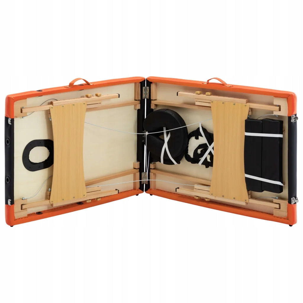 TABLE MASSAGE BED WOOD ORANGE VidaXL black Kind folding table
