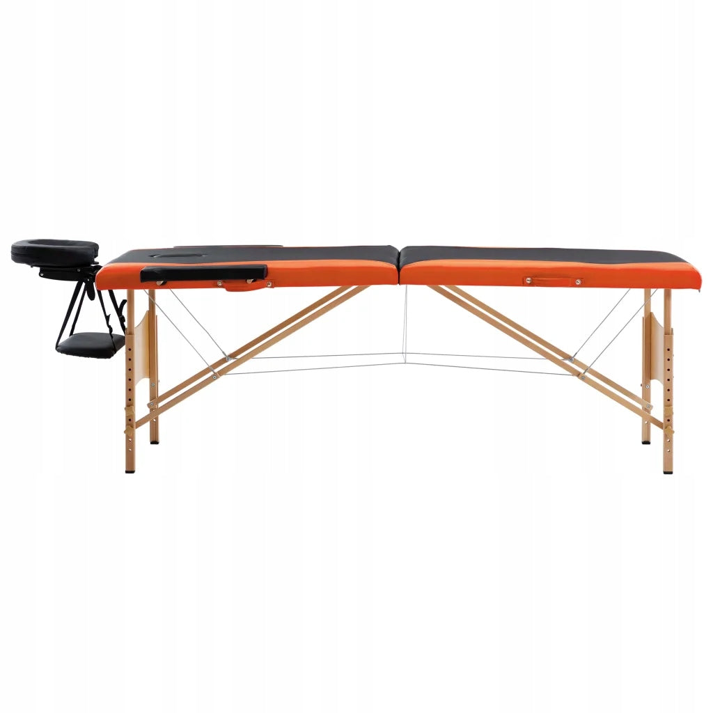 TABLE MASSAGE BED WOOD ORANGE VidaXL black Tabletop width 90 cm