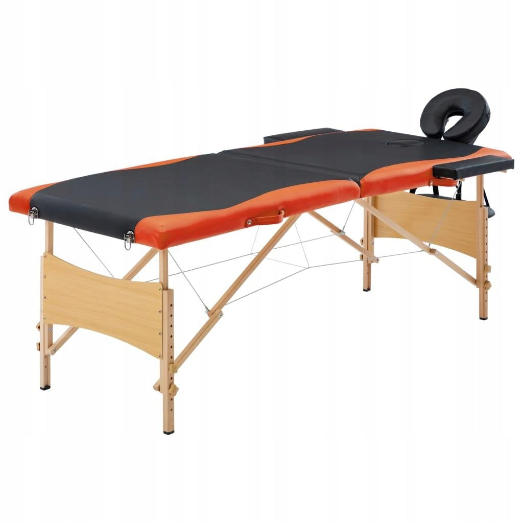 TABLE MASSAGE BED WOOD ORANGE VidaXL black
