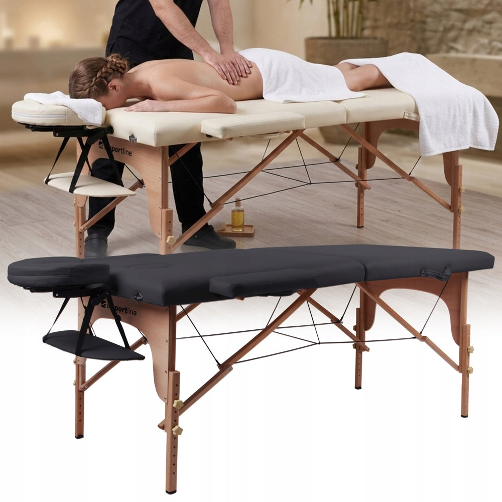 TABLE MASSAGE Bed Folding inSPORTline ORASHI 2-SEGMENT 250KG black Manufacturer code 30700-1