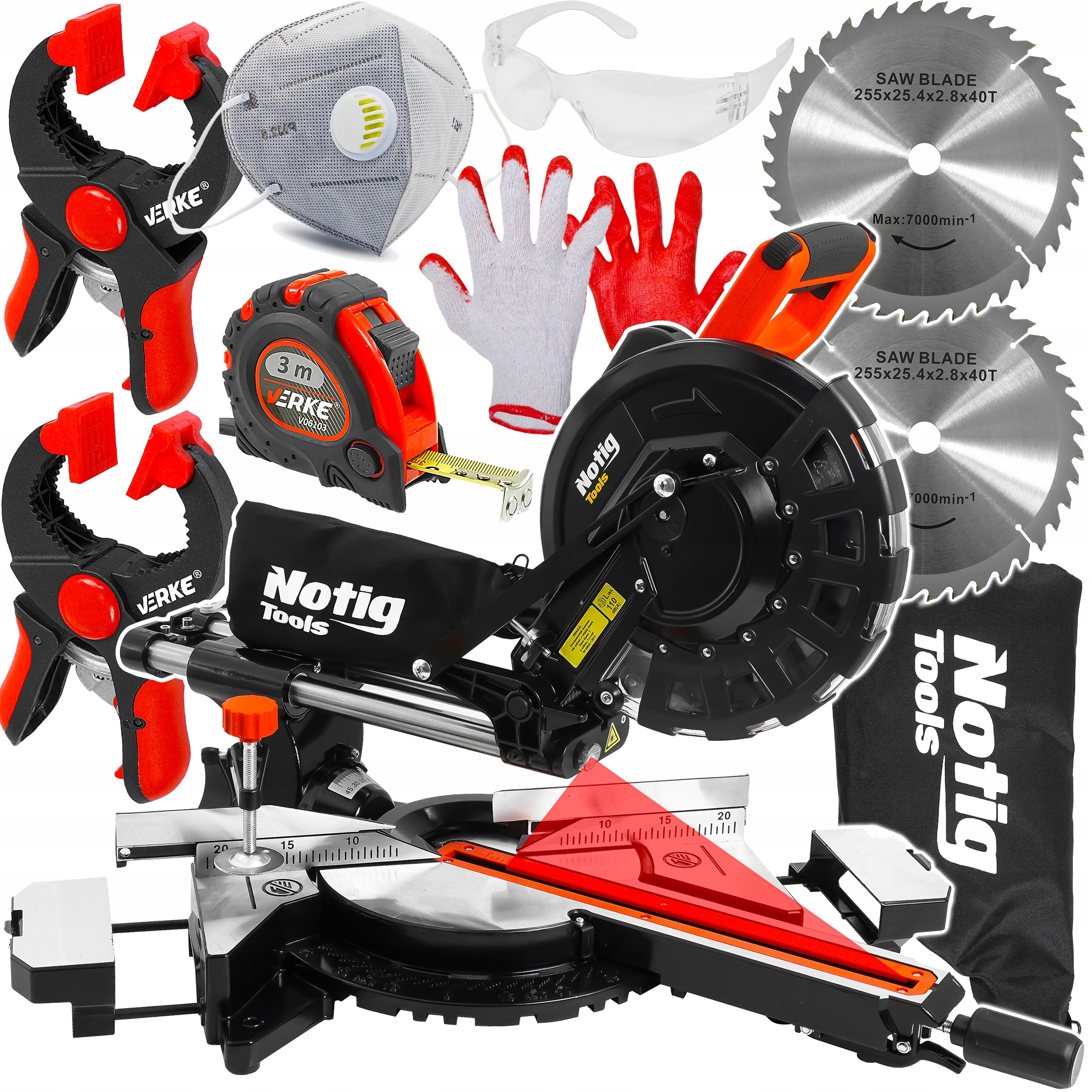 TABLE MITER SAW 255mm WITH FEED LASER BEVEL CUTTER WITH LASER