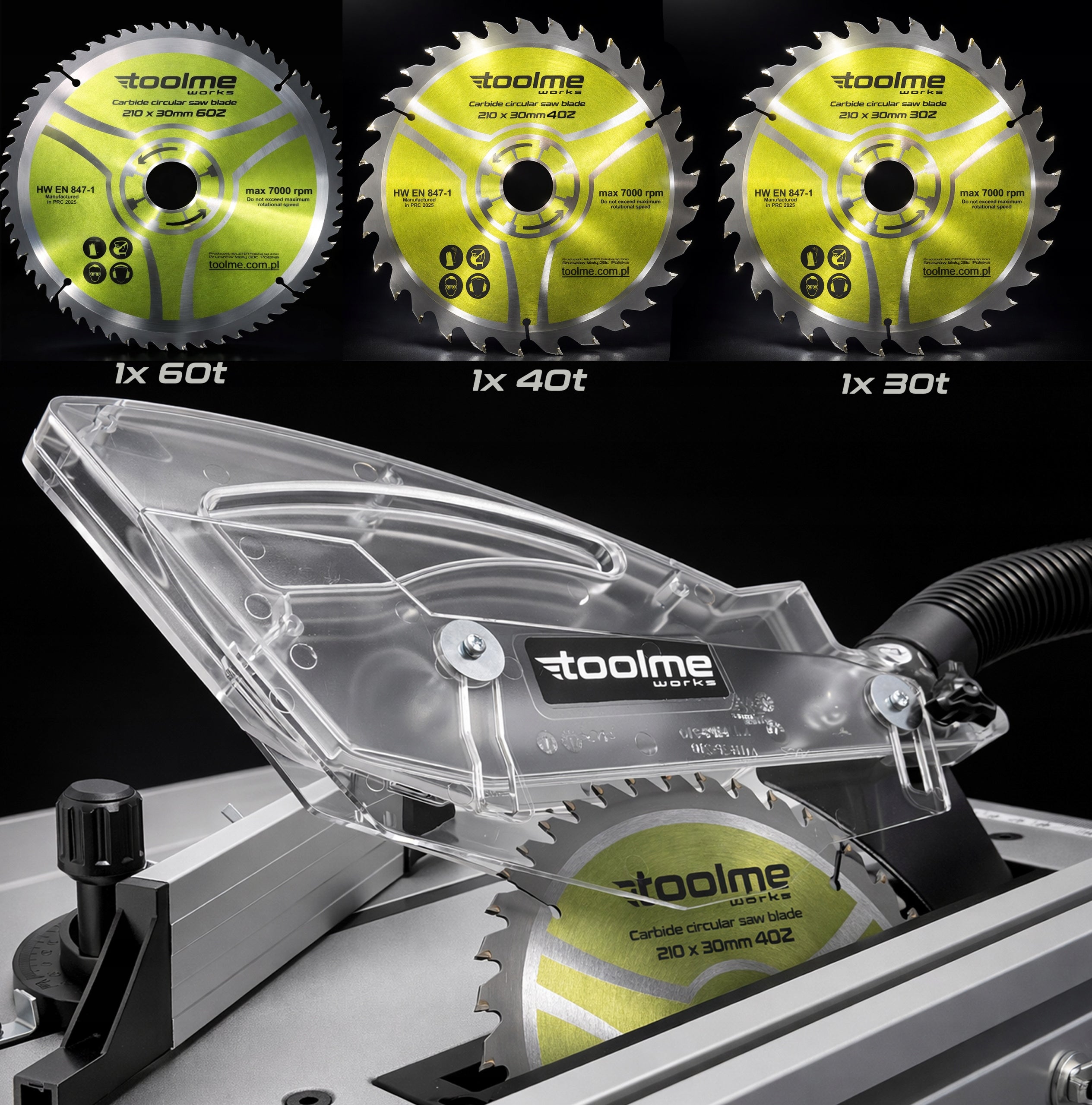TABLE SAW 1700W country cutter 3 COUNTERTOPS 3- discs circulator TM321 Brand Toolme