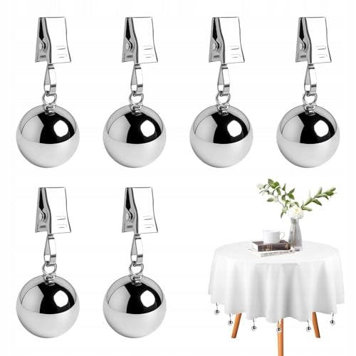 TABLECLOTH WEIGHTS 6 PIECES METAL STAINLESS STEEL FOR GARDEN TABLE Brand no brand