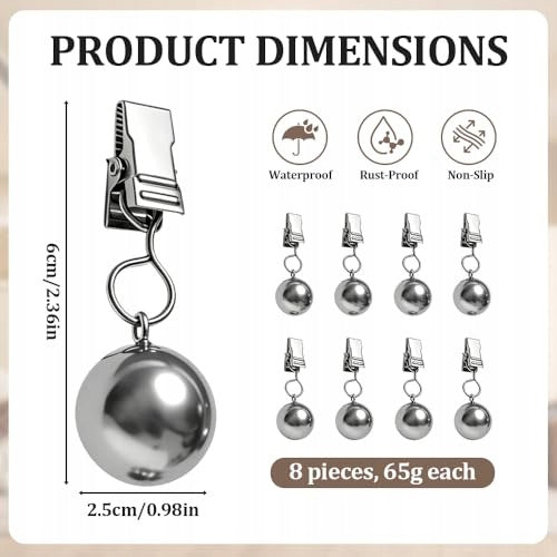 TABLECLOTH WEIGHTS METAL FOR WIND BALCONY GARDEN 8 PIECES METAL Manufacturer code SWC5908151856864