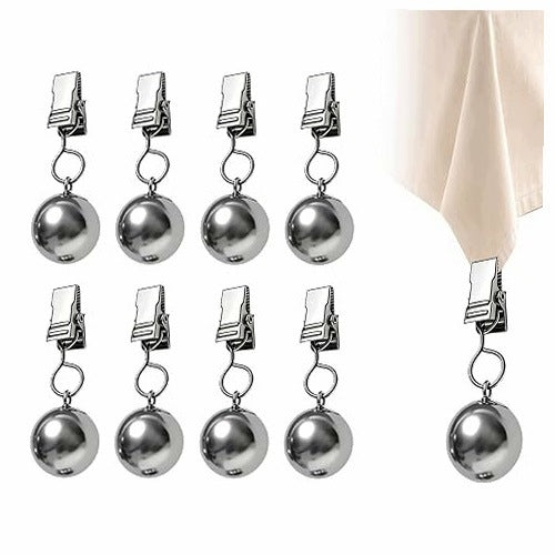 TABLECLOTH WEIGHTS METAL FOR WIND BALCONY GARDEN 8 PIECES METAL