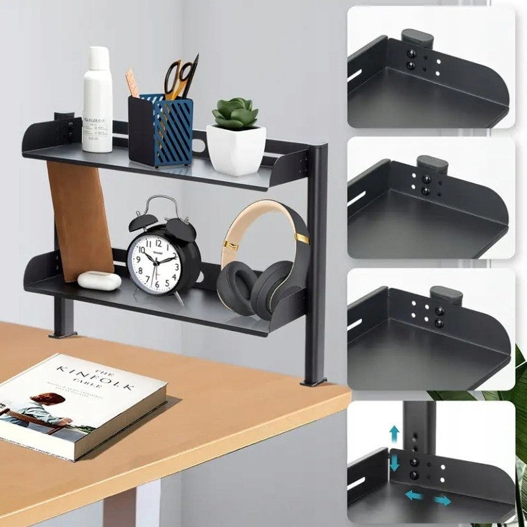 TABLETOP SHELF EXTENSION HOLDER ORGANIZER DESK WIRES ROUTER DECODER Packaging status original
