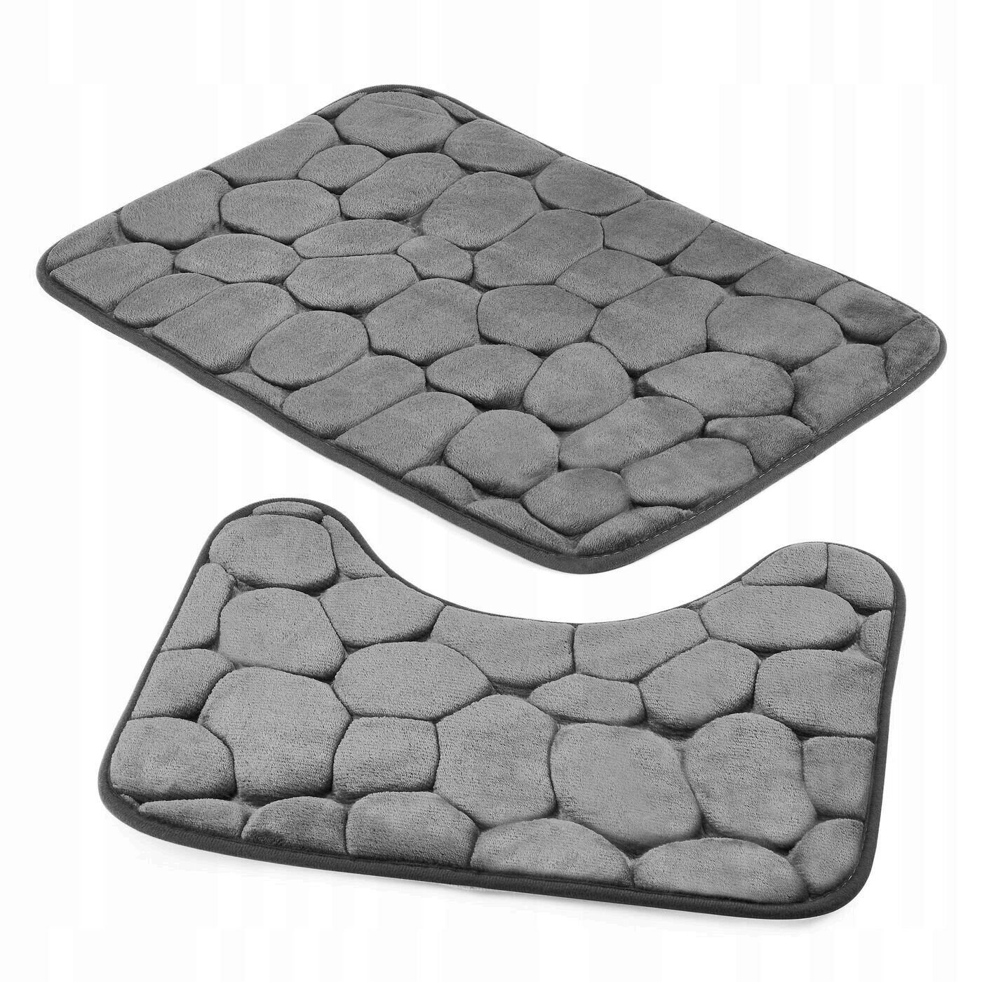 TADAR Set BATHROOM RUGS soft rubberized grey 2 elements