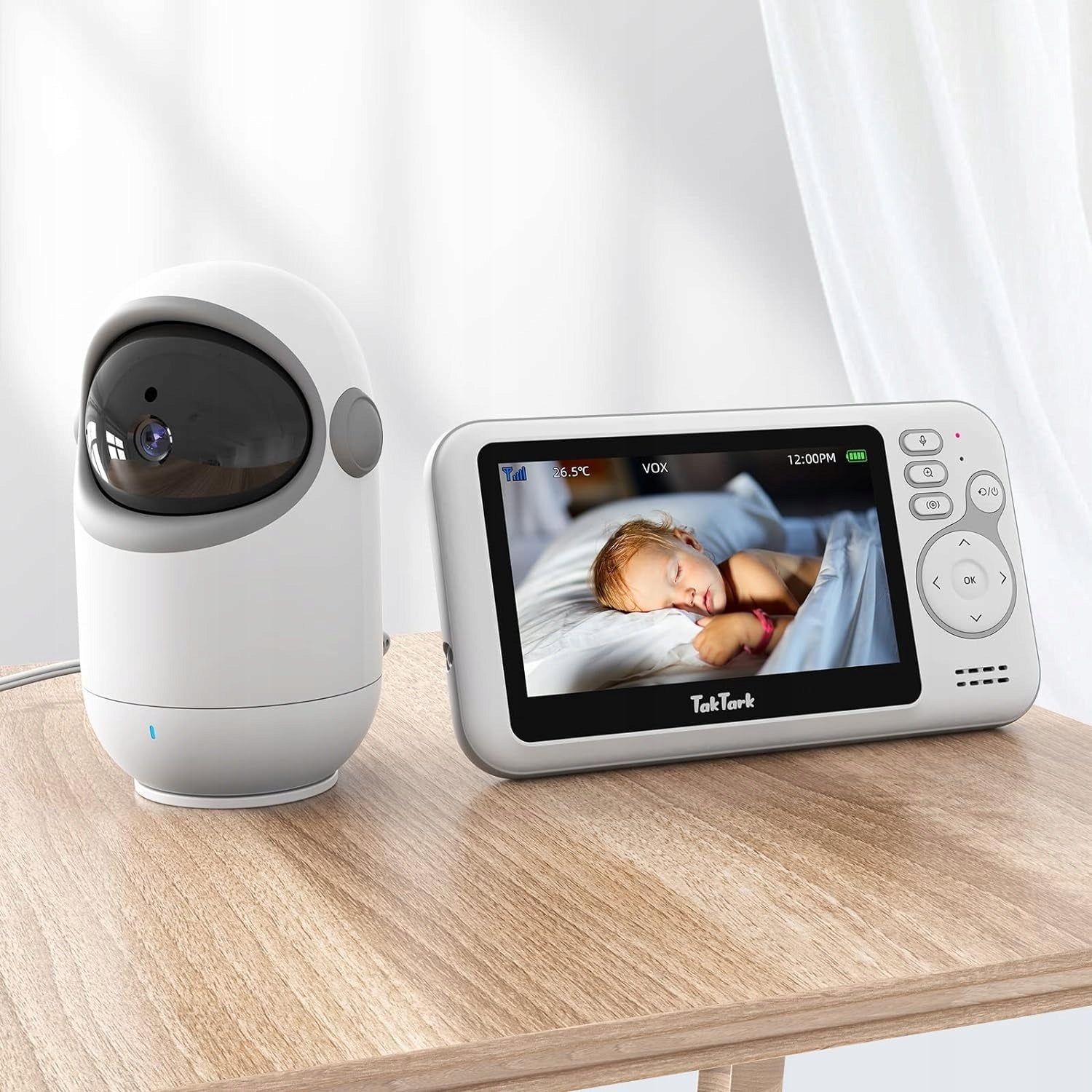 TAKTARK Baby Monitor Electronic Camera 43'' Audio VOX Rotating Night Vision Packaging status original