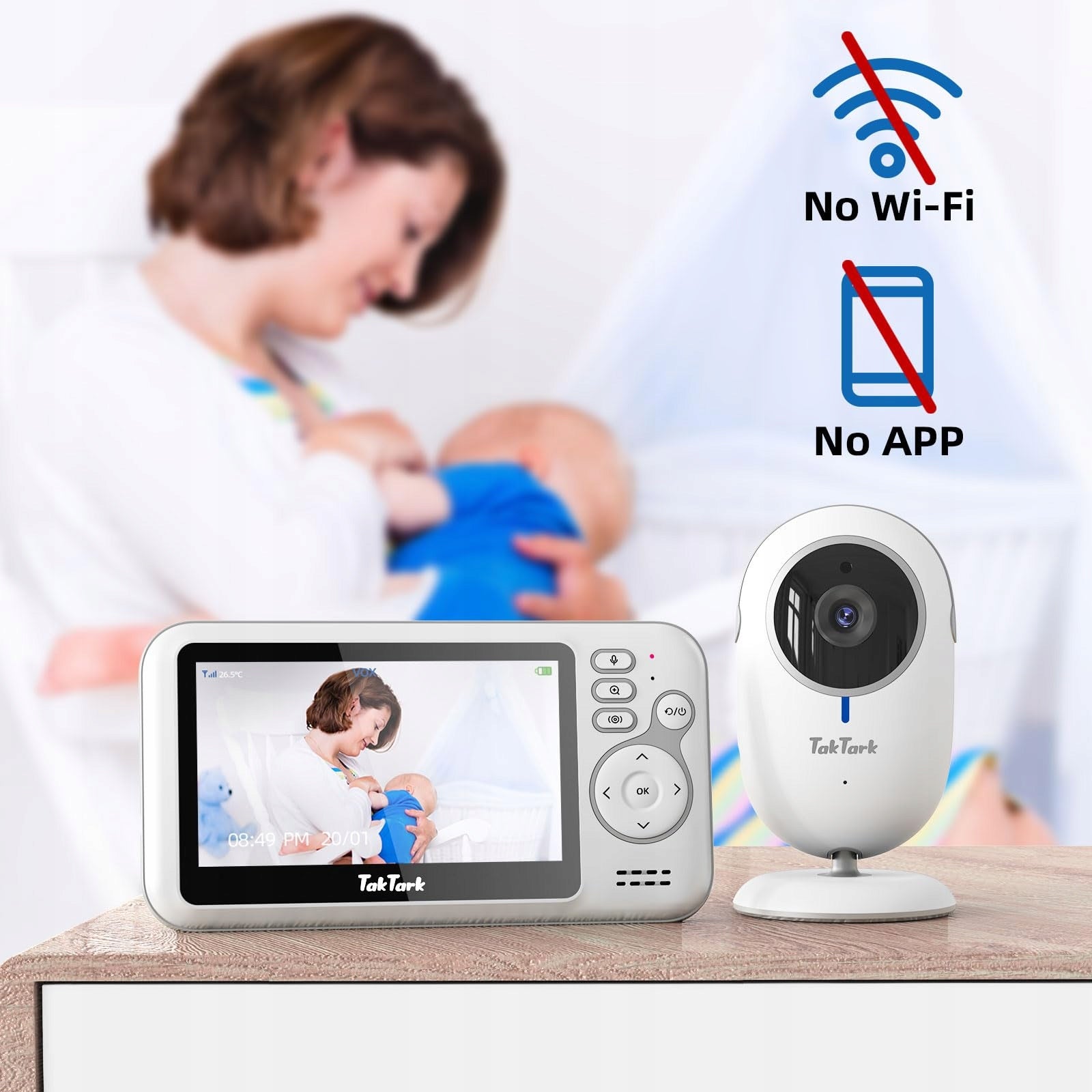 TAKTARK Baby Monitor Electronic Camera 43 Inch Baby Monitor VOX Audio