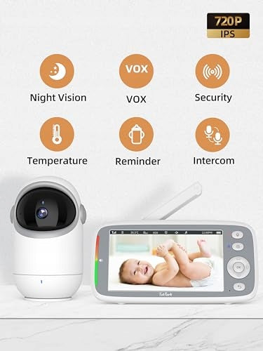 TAKTARK Two-Way Rotating Baby Monitor with Display Packaging status original