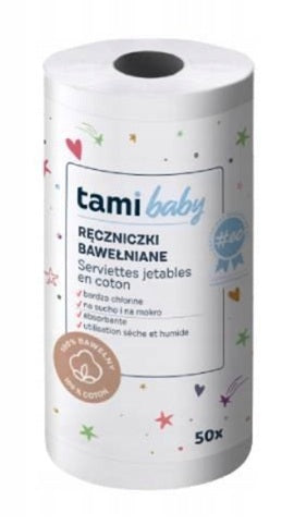 TAMI Baby COTTON TOWELS FOR NEWBORNS 13x50pcs. Manufacturer code 5908272617092