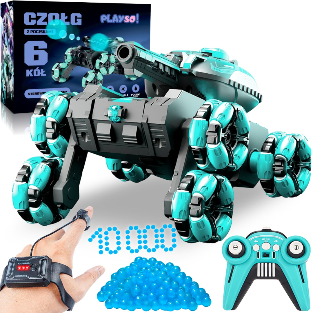 TANK REMOTE CONTROLLED CAR WITH GEL BALL CANNON 6x6 REMOTE CONTROL AND GESTURES