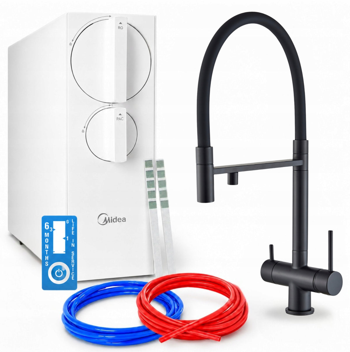 TANKLESS MIDEA 800GPD REVERSE OSMOSIS SYSTEM AND FLEXIBLE BATTERY