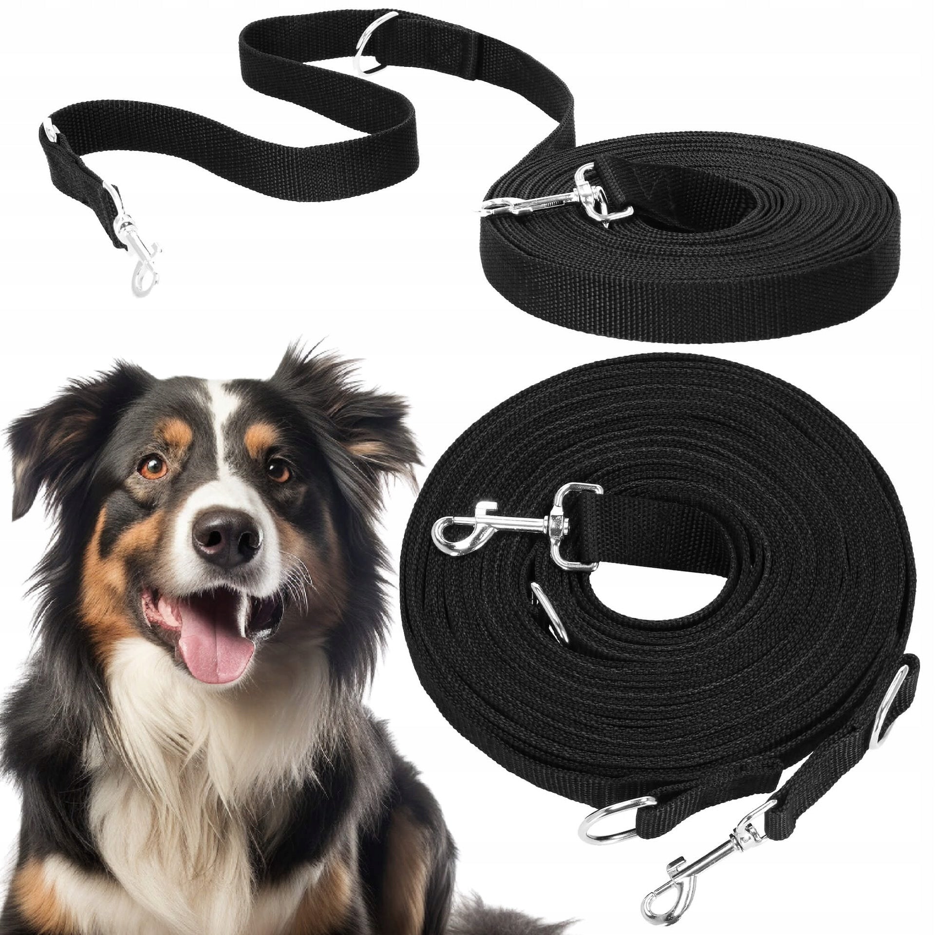 TAPE ROPE LEASH TRAINING LUNGE ROPE FOR DOG LONG STRONG 10M TRAINING